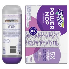 Swiffer Power Mop Refill Pack, Floor 25.3 Fl Oz (Pack of 1), White/Purple