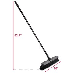 Libman 18″ High Power Push Broom Multi-Surface Steel Handle