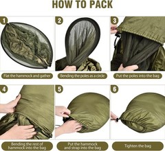 Camping Hammock with Mosquito Net, Lightweight Portable Double & Single Hammock