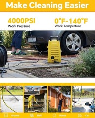 POHIR 50ft Pressure Washer Hose with M22 to 3/8” Quick Connect Set, 1/4 inch…