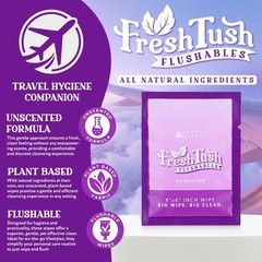 Venture Wipes FreshTush Flushables Unscented – 30 Count (Pack of 1), White