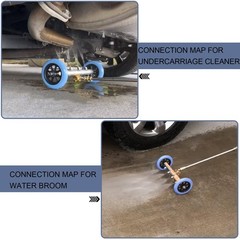 2-in-1 Undercarriage Pressure Washer Attachment – 4000 PSI Broom, 16″ – black
