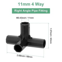 M METERXITY 12 Pcs 11mm Greenhouse Frame Building 4 Way Right Angle