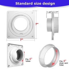 Senshare Dryer Vent Connector Kit, Wall Plate with Quick No hoses