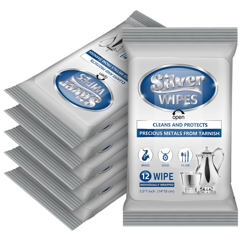 Dimsile 6 Pack/ 72 Pcs Silver Cleaner Wipes Polish 1 Count (Pack of 6)