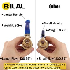 BILAL Brass Water Container/Rain Barrel Spigot, 3/4″ GHT 0.55 inches, 1 Pack