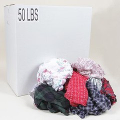 Manufacturer Varies Cotton/Polyester Cloth Rags, 50 lb Box, Sizes Vary, Assorted
