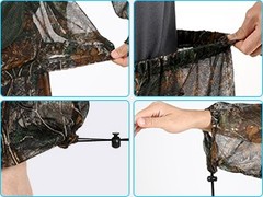 Mosquito Suits, Mesh Net Bug Hooded Jacket Pant for Men Women, Outdoor Full Body