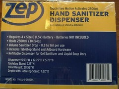 Zep TFHSU-3- 2500PL Touch-Free Motion Hand Dispenser 84.54-oz
