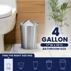 Plasticplace 4 Gallon White Drawstring Trash 200 Count (Pack of 1),