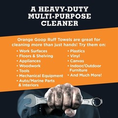 GOOP Orange Heavy Duty Ruff Towels with Scrubbing 1 Count (Pack of 144)
