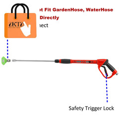 Deluxe Pressure Washer Gun, with Replacement 40inch, Black, Red