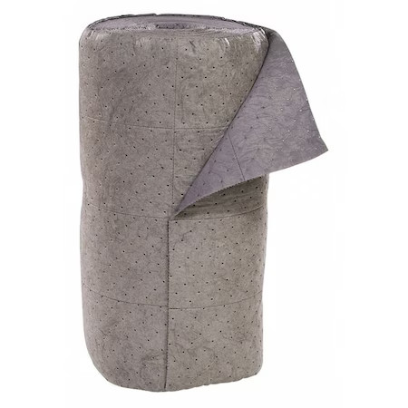 Spilltech Grb150m Sorbent Roll, 46 Gal, 30 In X 150 Ft, Universal, Gray,