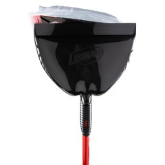 Libman High Power Angle Broom & Dustpan, Red Steel Handle Black Fibers