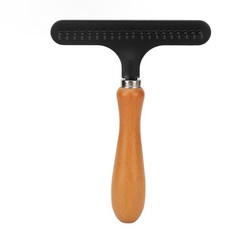 Premium Wooden Handle Pet Grooming Rake For Cats And Dogs Premium