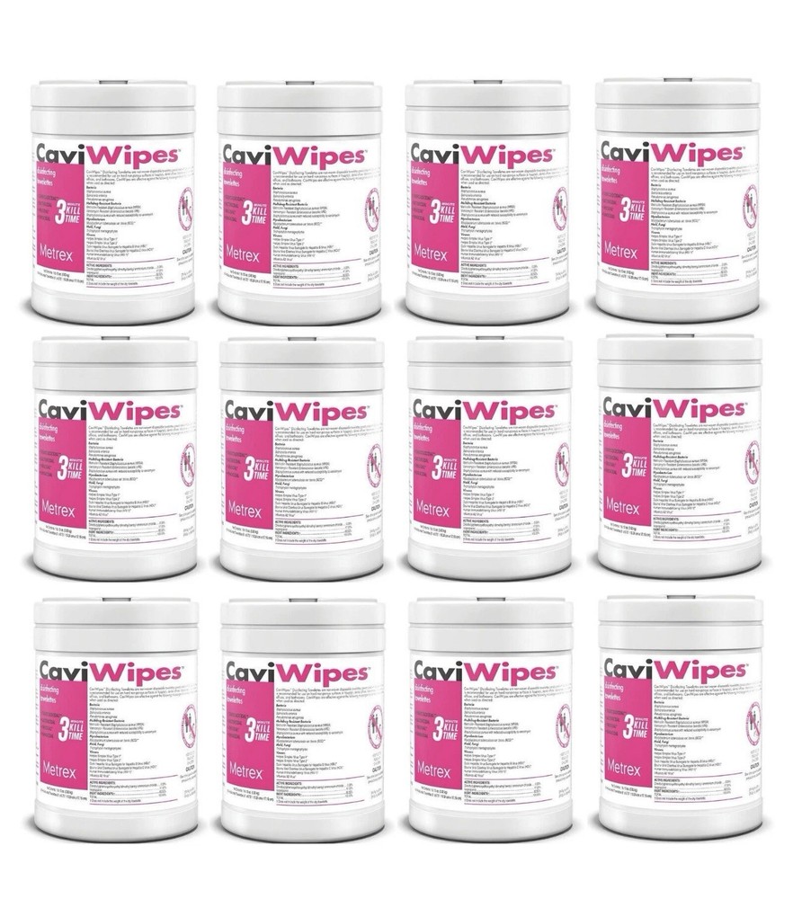 New All Purpose Disinfectant CaviWipes #13-1100- 160 Count – 12 Canisters