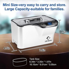 LifeBasis Ultrasonic Cleaner – 45kHz Professional Ultrasonic Jewelry Clean