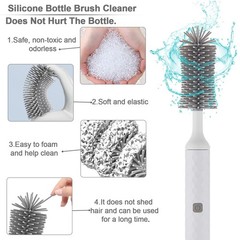 biqin Rechargeable Electric Bottle Brush Cleaner Set, 360° X-Large, White