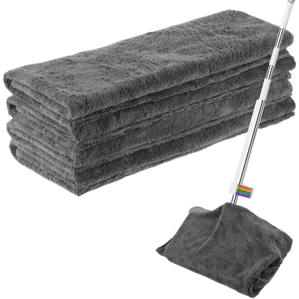 CODOHI 4 Pcs Extra Large Microfiber Cleaning Cloth, 30″x20″ 30″ x 20″, Grey