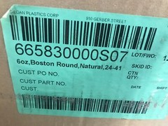 Silgan 6oz Boston Round Natural 24-410 Clear Bottle 45152 [Lot of 30] NOS