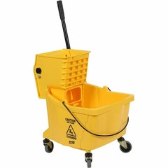Genuine Joe GJO02347 35 QT Side Press Mop Bucket Wringer Combo Each Yellow