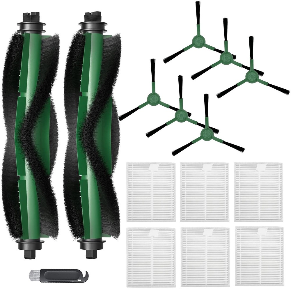 15 Pack Replacement Parts Kit for Roomba 104/105 Vac＆Combo 15 Pcs, Black