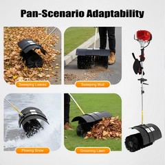 52cc Gas Power Hand Held Sweeper Broom Driveway Turf Artificial Grass Snow Clean