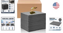 100 Gray Oil Absorbent Pads – 9.8×13 Inch Spill Protection for Garage/Workshop