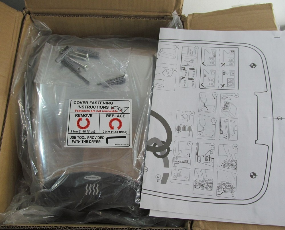 NEW BOBRICK B-7188 TERRADRY QUIET-DRY SURFACE MOUNT COMMERCIAL HAND DRYER 115V
