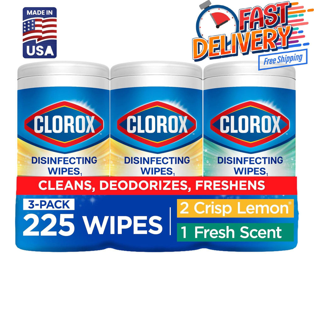 3 Pack – Disinfecting Wipes, Bleach Free Cleaning, Multi-Surface Wipes