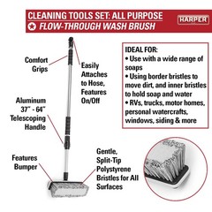 Harper 37518700 All-Purpose Scrubbing Squeegee Brush Set 10 In. Wash Brush