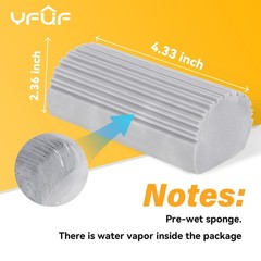 2-Pack Damp Duster Sponge for Clean, Magic Eraser Baseboard 2PC, Gray