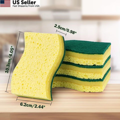 AIDEA Heavy-Duty Scrub Sponges, 6Count, Sponges for Non-Coated Light-green