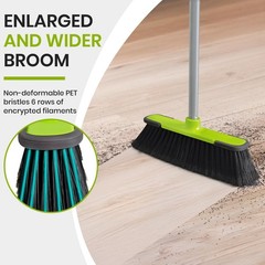 Trueyee Green Indoor Broom 54 Long Handle House Broom For Floor Cleaning