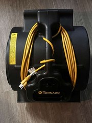 Tornado High Velocity Air Mover Blower Dryer Black with Yellow Cord Powerful Fan