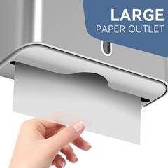 PLUSSEN Paper Towel Dispenser Wall Mount, Adhesive No Silver-PN6007, Silver