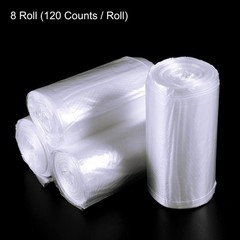 8 Rolls / 240 Counts Small Trash Bags 0.5 Gallon Garbage Bags White