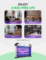 Buzbug Led Bug Zapper Indoor 3800V High-Voltage 3 Led Bulbs Up To 50000 Hours
