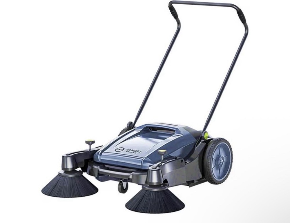 YANGZI IZONIX Manual Sweeper 55L 40in Path Side Brushes Multi-Surface