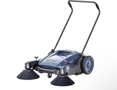 YANGZI IZONIX Manual Sweeper 55L 40in Path Side Brushes Multi-Surface