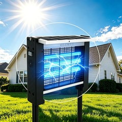 4500V Solar Bug Zapper Outdoor Mosquito Zapper Waterproof Rechargeable Fly Trap