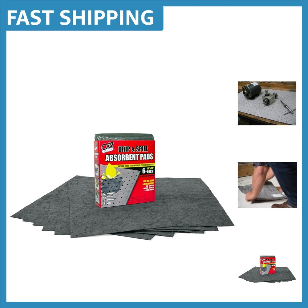 15″ x 18″ Oil & Fluid Absorbent Pads – Essential for Clean Workshops & Garages