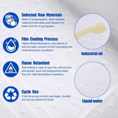 Polypropylene High Absorbency Fluid Oil Absorbent Pads Spill Mat 13″x10″ 50PK