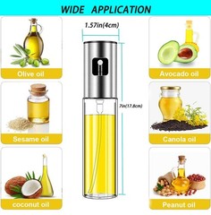 Aoiutrn 2-Pack 100ML Glass Mister Bottles for Oil & Vinegar, Heavy-Duty black