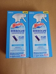 NEW (2) Windex Dissolve Glass Cleaner Concentrated Pod Starter Kit FREE SHIPPING
