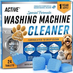 ACTIVE Washing Machine Cleaner for Pet Owners 1 Count (Pack of 24), Blue