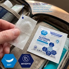 MED PRIDE Sterile Alcohol Prep Pads, Antiseptic, 200 Count (Pack of 1), White