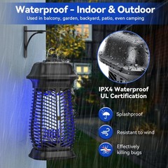 Xgayoo Bug Zapper Electric Mosquito Zapper Outdoor Fly Traps Indoor Outdoor