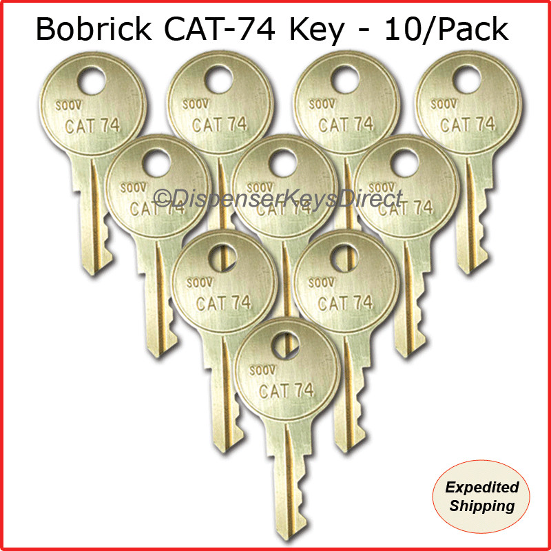 Bobrick CAT-74 Paper Towel, Toilet Tissue & Liquid Soap Dispenser Key (10/pk.)