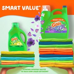 Gain Liquid Laundry Detergent, Lavender Scent, 154 fl 154 Fl Oz (Pack of 1)